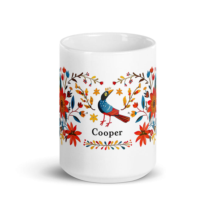 Cooper Exclusive Name Art Piece Home Office Work Coffee Mug Mexican Spanish Pride Gift Cup One-Of-A-Kind Calligraphy White Glossy Mug | C12 Mexicada