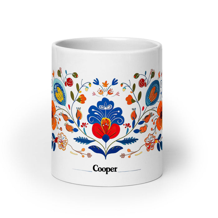 Cooper Exclusive Name Art Piece Home Office Work Coffee Mug Mexican Spanish Pride Gift Cup One-Of-A-Kind Calligraphy White Glossy Mug | C13 Mexicada