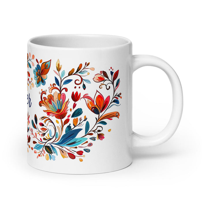 Cooper Exclusive Name Art Piece Home Office Work Coffee Mug Mexican Spanish Pride Gift Cup One-Of-A-Kind Calligraphy White Glossy Mug | C14 Mexicada 20 oz