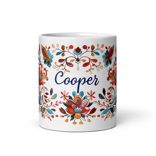 Cooper Exclusive Name Art Piece Home Office Work Coffee Mug Mexican Spanish Pride Gift Cup One-Of-A-Kind Calligraphy White Glossy Mug | C14 Mexicada