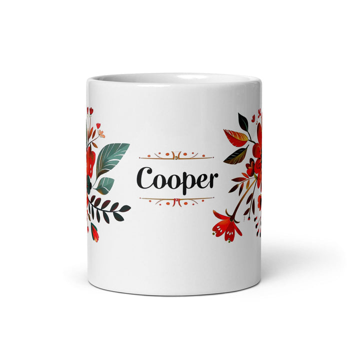 Cooper Exclusive Name Art Piece Home Office Work Coffee Mug Mexican Spanish Pride Gift Cup One-Of-A-Kind Calligraphy White Glossy Mug | C15 Mexicada