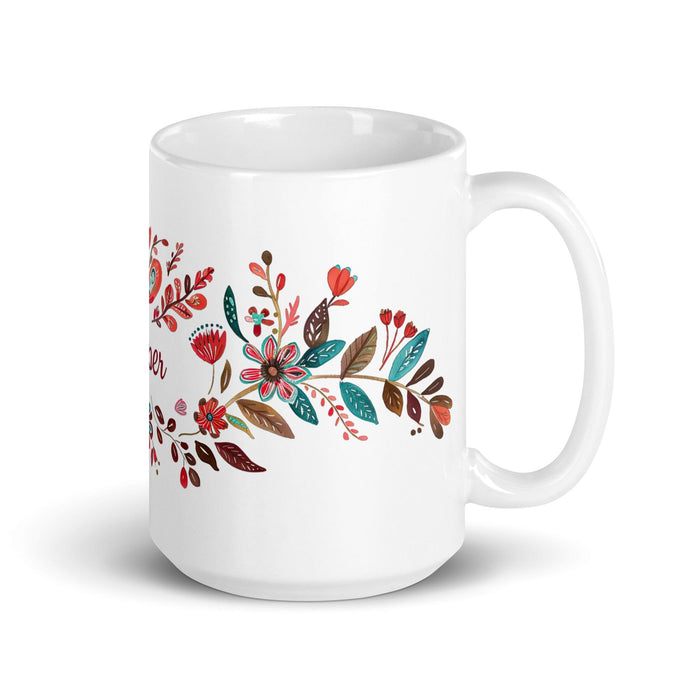 Cooper Exclusive Name Art Piece Home Office Work Coffee Mug Mexican Spanish Pride Gift Cup One-Of-A-Kind Calligraphy White Glossy Mug | C17 Mexicada 15 oz