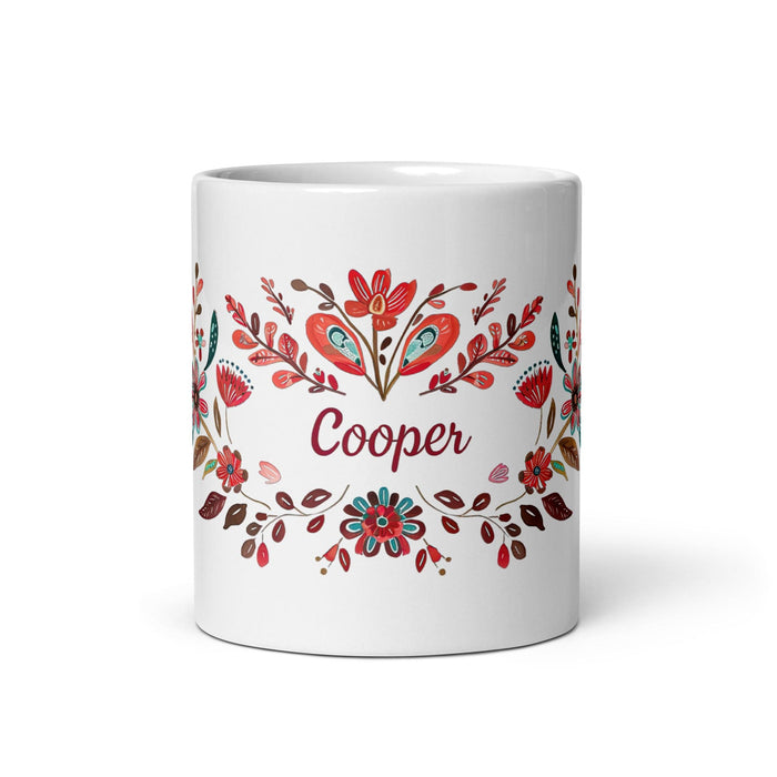 Cooper Exclusive Name Art Piece Home Office Work Coffee Mug Mexican Spanish Pride Gift Cup One-Of-A-Kind Calligraphy White Glossy Mug | C17 Mexicada