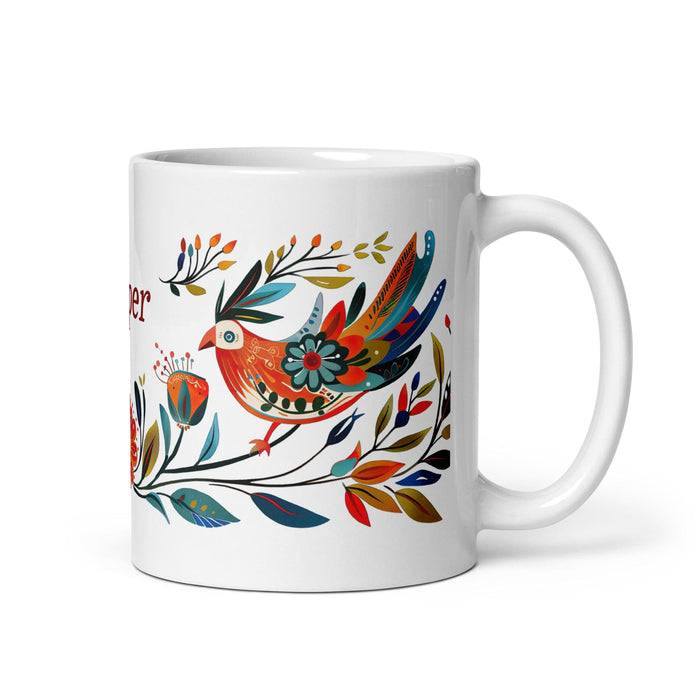 Cooper Exclusive Name Art Piece Home Office Work Coffee Mug Mexican Spanish Pride Gift Cup One-Of-A-Kind Calligraphy White Glossy Mug | C19 Mexicada 11 oz