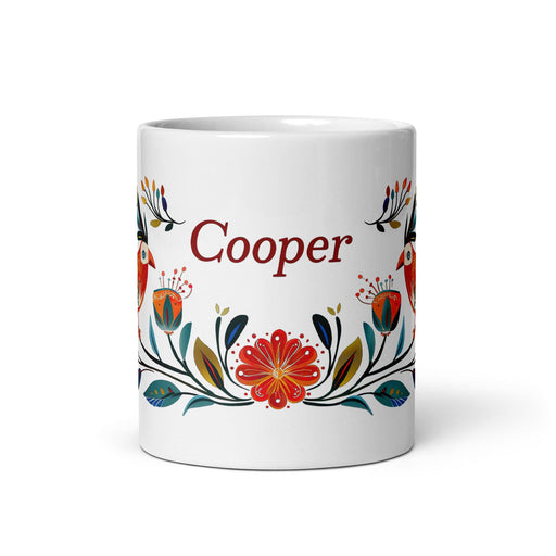 Cooper Exclusive Name Art Piece Home Office Work Coffee Mug Mexican Spanish Pride Gift Cup One-Of-A-Kind Calligraphy White Glossy Mug | C19 Mexicada