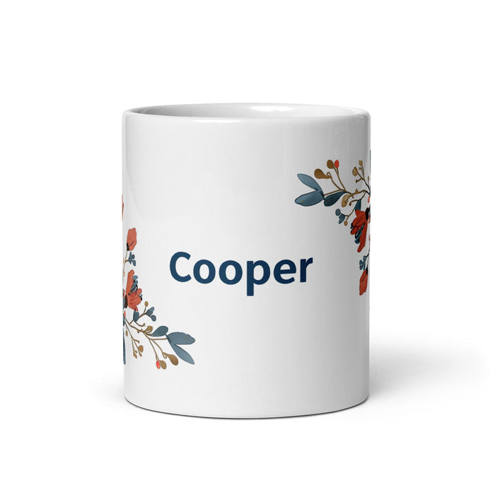 Cooper Exclusive Name Art Piece Home Office Work Coffee Mug Mexican Spanish Pride Gift Cup One-Of-A-Kind Calligraphy White Glossy Mug | C2 Mexicada