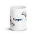 Cooper Exclusive Name Art Piece Home Office Work Coffee Mug Mexican Spanish Pride Gift Cup One-Of-A-Kind Calligraphy White Glossy Mug | C2 Mexicada