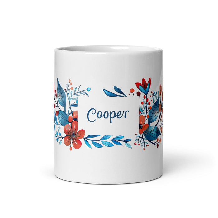 Cooper Exclusive Name Art Piece Home Office Work Coffee Mug Mexican Spanish Pride Gift Cup One-Of-A-Kind Calligraphy White Glossy Mug | C20 Mexicada