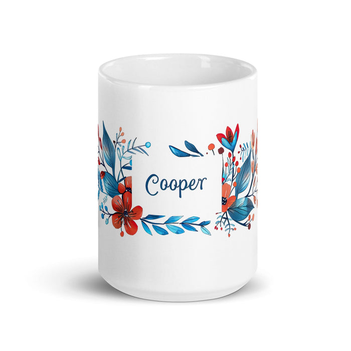 Cooper Exclusive Name Art Piece Home Office Work Coffee Mug Mexican Spanish Pride Gift Cup One-Of-A-Kind Calligraphy White Glossy Mug | C20 Mexicada