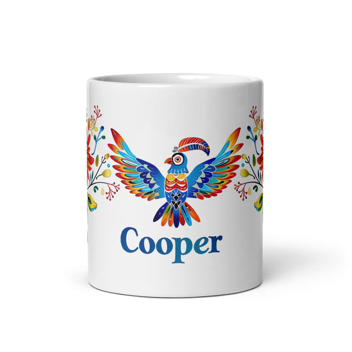 Cooper Exclusive Name Art Piece Home Office Work Coffee Mug Mexican Spanish Pride Gift Cup One-Of-A-Kind Calligraphy White Glossy Mug | C22 Mexicada