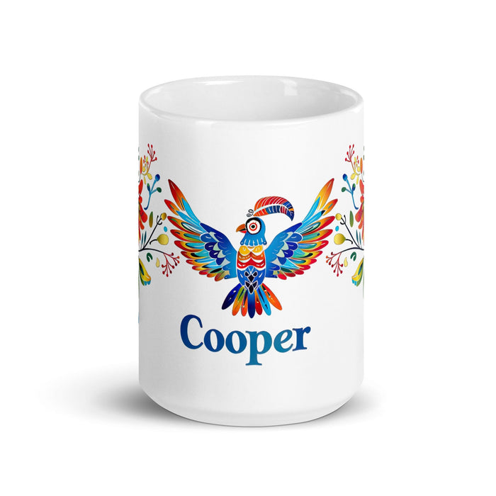 Cooper Exclusive Name Art Piece Home Office Work Coffee Mug Mexican Spanish Pride Gift Cup One-Of-A-Kind Calligraphy White Glossy Mug | C22 Mexicada