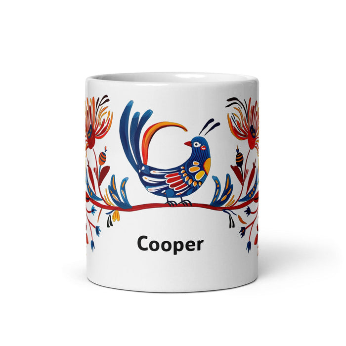 Cooper Exclusive Name Art Piece Home Office Work Coffee Mug Mexican Spanish Pride Gift Cup One-Of-A-Kind Calligraphy White Glossy Mug | C23 Mexicada