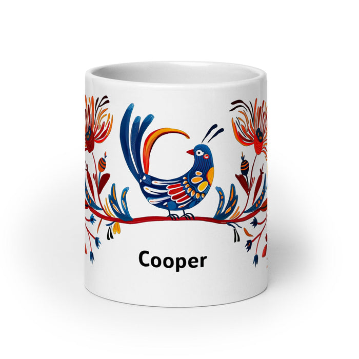 Cooper Exclusive Name Art Piece Home Office Work Coffee Mug Mexican Spanish Pride Gift Cup One-Of-A-Kind Calligraphy White Glossy Mug | C23 Mexicada