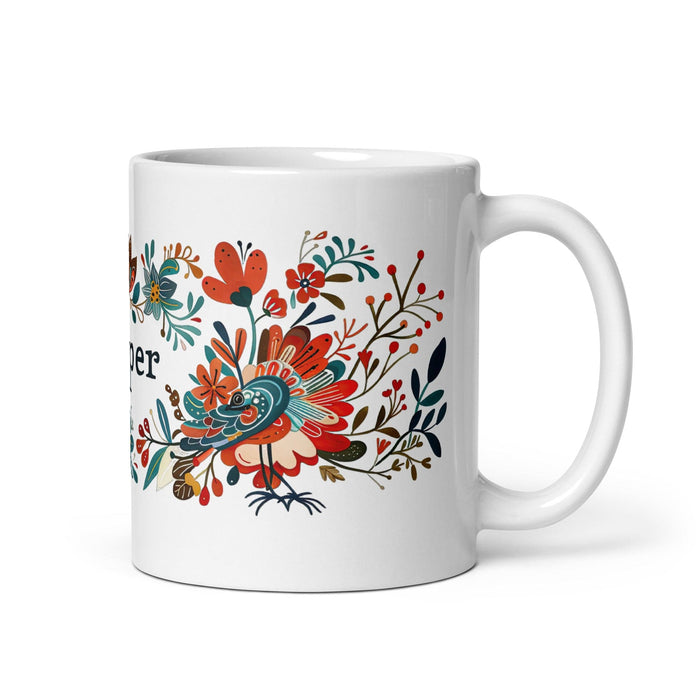 Cooper Exclusive Name Art Piece Home Office Work Coffee Mug Mexican Spanish Pride Gift Cup One-Of-A-Kind Calligraphy White Glossy Mug | C25 Mexicada 11 oz