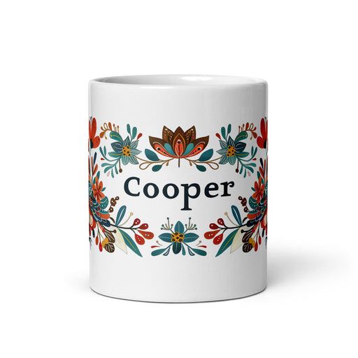 Cooper Exclusive Name Art Piece Home Office Work Coffee Mug Mexican Spanish Pride Gift Cup One-Of-A-Kind Calligraphy White Glossy Mug | C25 Mexicada