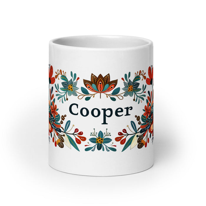 Cooper Exclusive Name Art Piece Home Office Work Coffee Mug Mexican Spanish Pride Gift Cup One-Of-A-Kind Calligraphy White Glossy Mug | C25 Mexicada