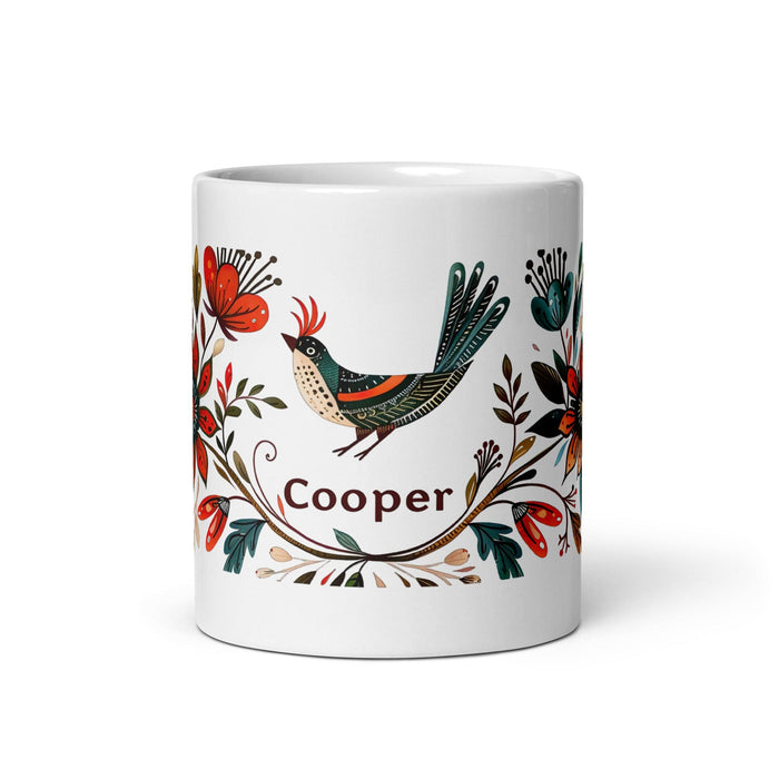 Cooper Exclusive Name Art Piece Home Office Work Coffee Mug Mexican Spanish Pride Gift Cup One-Of-A-Kind Calligraphy White Glossy Mug | C26 Mexicada