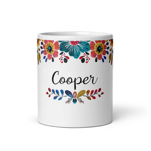 Cooper Exclusive Name Art Piece Home Office Work Coffee Mug Mexican Spanish Pride Gift Cup One-Of-A-Kind Calligraphy White Glossy Mug | C27 Mexicada