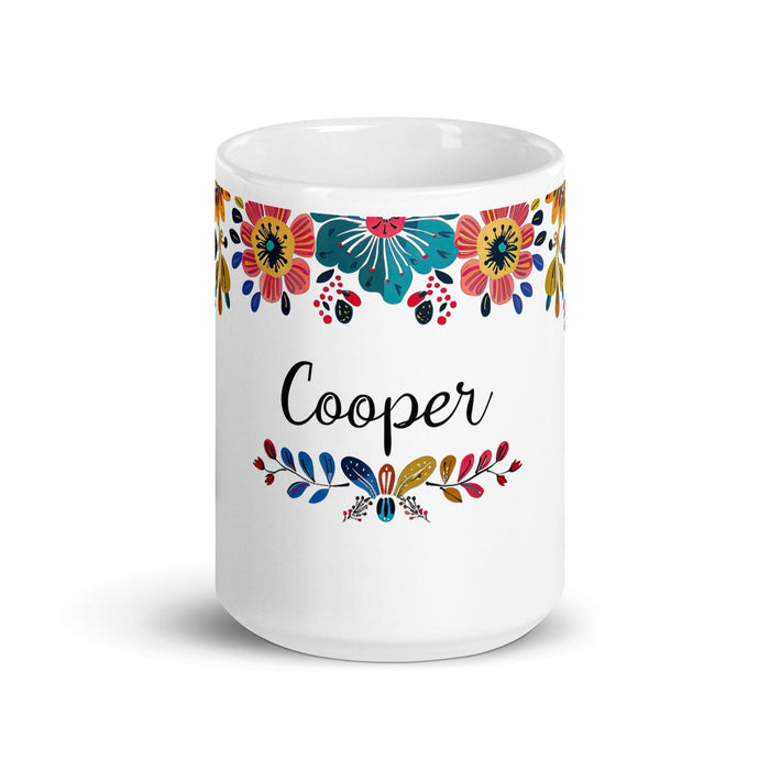 Cooper Exclusive Name Art Piece Home Office Work Coffee Mug Mexican Spanish Pride Gift Cup One-Of-A-Kind Calligraphy White Glossy Mug | C27 Mexicada