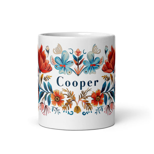 Cooper Exclusive Name Art Piece Home Office Work Coffee Mug Mexican Spanish Pride Gift Cup One-Of-A-Kind Calligraphy White Glossy Mug | C28 Mexicada