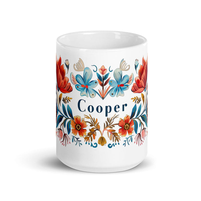 Cooper Exclusive Name Art Piece Home Office Work Coffee Mug Mexican Spanish Pride Gift Cup One-Of-A-Kind Calligraphy White Glossy Mug | C28 Mexicada