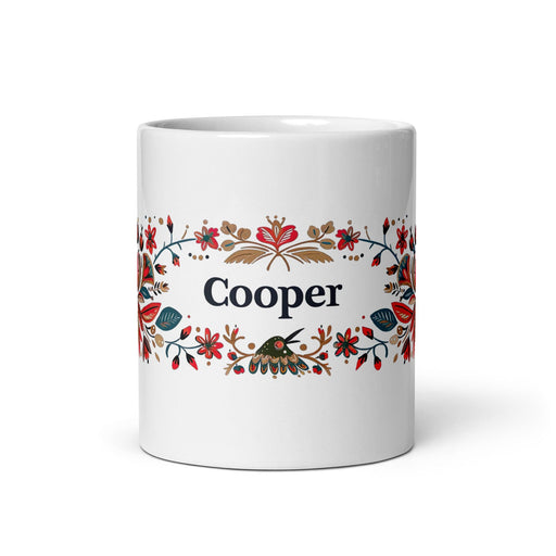 Cooper Exclusive Name Art Piece Home Office Work Coffee Mug Mexican Spanish Pride Gift Cup One-Of-A-Kind Calligraphy White Glossy Mug | C3 Mexicada