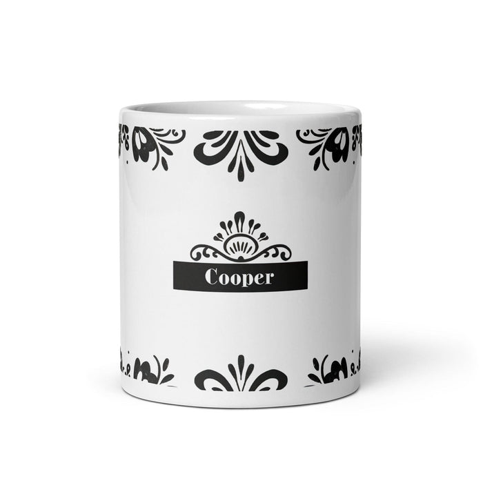 Cooper Exclusive Name Art Piece Home Office Work Coffee Mug Mexican Spanish Pride Gift Cup One-Of-A-Kind Calligraphy White Glossy Mug | C4 Mexicada