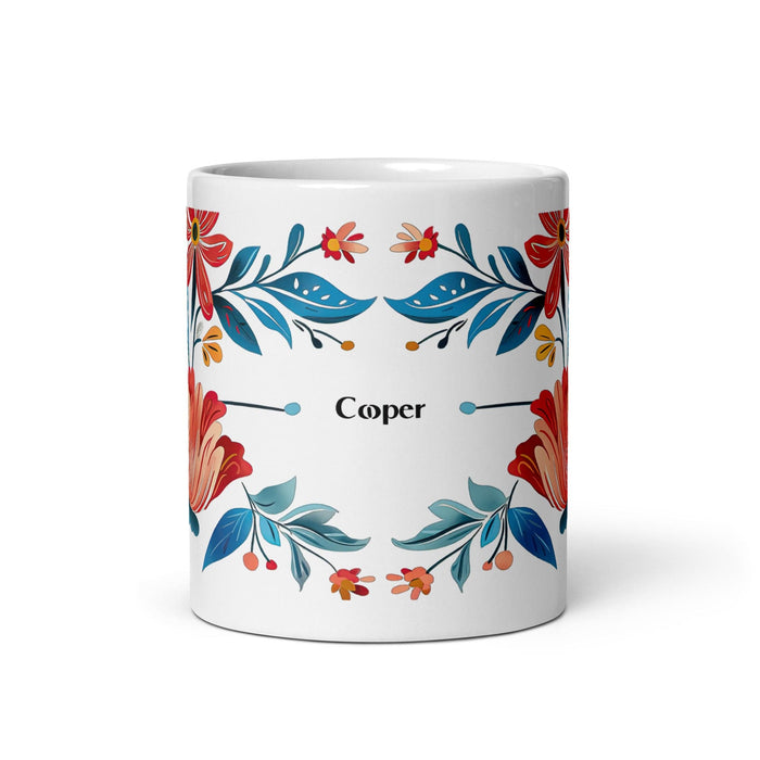 Cooper Exclusive Name Art Piece Home Office Work Coffee Mug Mexican Spanish Pride Gift Cup One-Of-A-Kind Calligraphy White Glossy Mug | C5 Mexicada