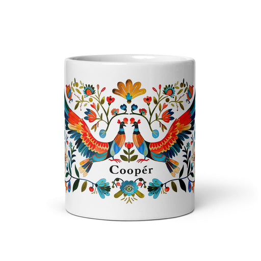 Cooper Exclusive Name Art Piece Home Office Work Coffee Mug Mexican Spanish Pride Gift Cup One-Of-A-Kind Calligraphy White Glossy Mug | C6 Mexicada