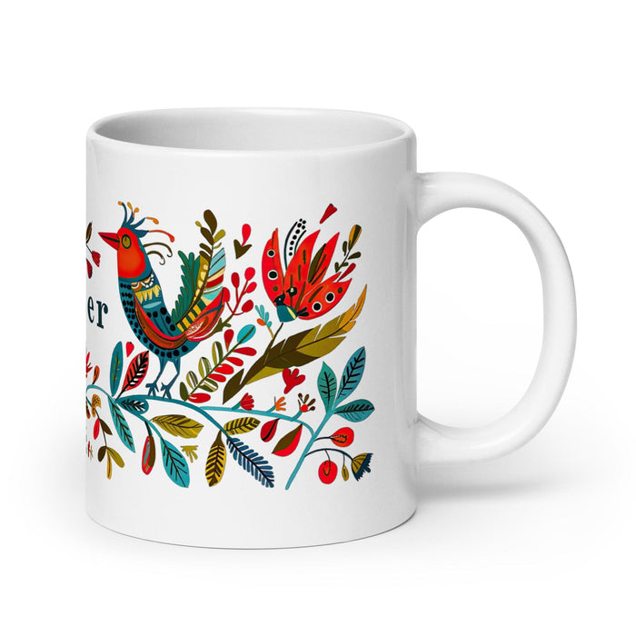 Cooper Exclusive Name Art Piece Home Office Work Coffee Mug Mexican Spanish Pride Gift Cup One-Of-A-Kind Calligraphy White Glossy Mug | C7 Mexicada 20 oz