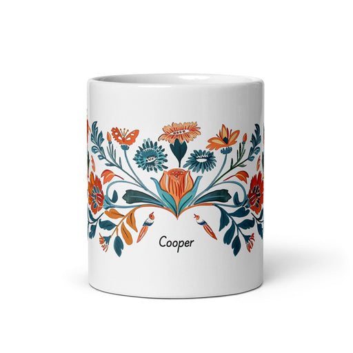 Cooper Exclusive Name Art Piece Home Office Work Coffee Mug Mexican Spanish Pride Gift Cup One-Of-A-Kind Calligraphy White Glossy Mug | C8 Mexicada