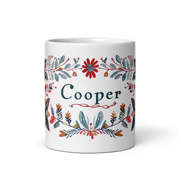 Cooper Exclusive Name Art Piece Home Office Work Coffee Mug Mexican Spanish Pride Gift Cup One-Of-A-Kind Calligraphy White Glossy Mug | C9 Mexicada