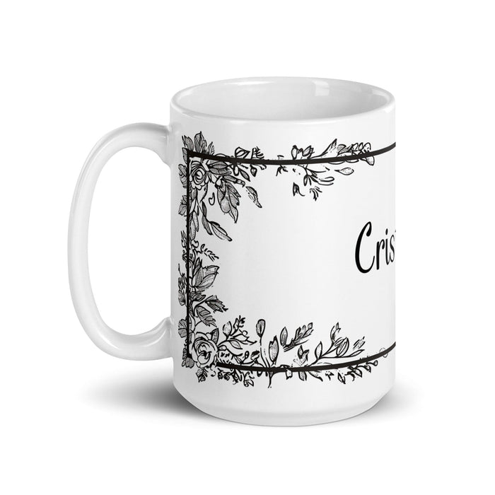 Cristóbal Exclusive Name Art Piece Home Office Work Coffee Mug Mexican Spanish Pride Gift Cup One-Of-A-Kind Calligraphy White Glossy Mug | C11 Mexicada