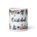 Cristóbal Exclusive Name Art Piece Home Office Work Coffee Mug Mexican Spanish Pride Gift Cup One-Of-A-Kind Calligraphy White Glossy Mug | C12 Mexicada