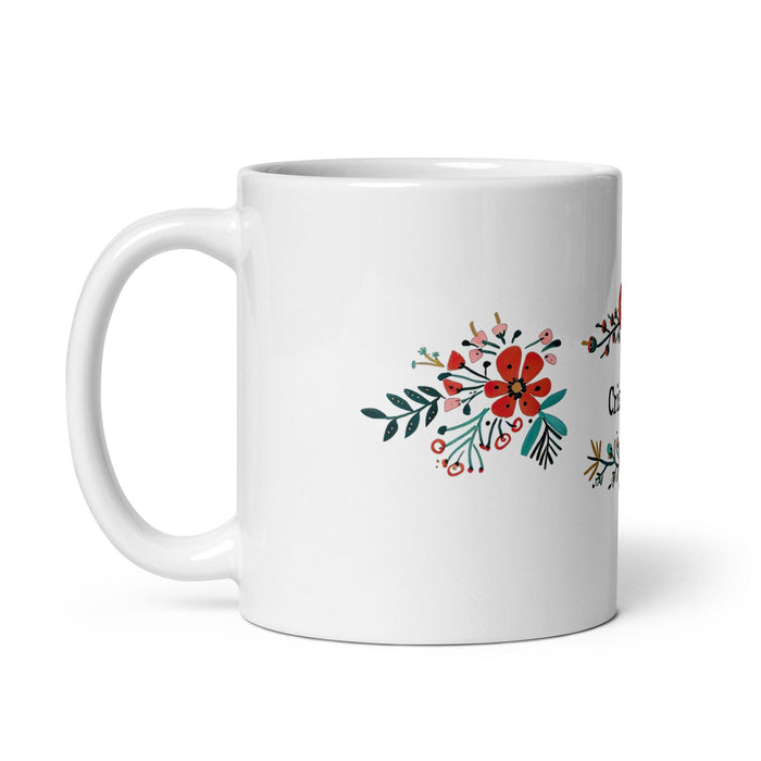 Cristóbal Exclusive Name Art Piece Home Office Work Coffee Mug Mexican Spanish Pride Gift Cup One-Of-A-Kind Calligraphy White Glossy Mug | C14 Mexicada