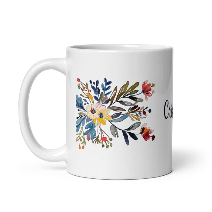 Cristóbal Exclusive Name Art Piece Home Office Work Coffee Mug Mexican Spanish Pride Gift Cup One-Of-A-Kind Calligraphy White Glossy Mug | C15 Mexicada