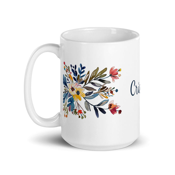 Cristóbal Exclusive Name Art Piece Home Office Work Coffee Mug Mexican Spanish Pride Gift Cup One-Of-A-Kind Calligraphy White Glossy Mug | C15 Mexicada