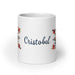 Cristóbal Exclusive Name Art Piece Home Office Work Coffee Mug Mexican Spanish Pride Gift Cup One-Of-A-Kind Calligraphy White Glossy Mug | C15 Mexicada