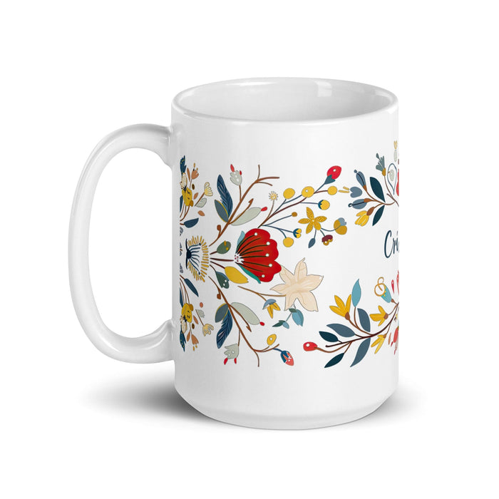 Cristóbal Exclusive Name Art Piece Home Office Work Coffee Mug Mexican Spanish Pride Gift Cup One-Of-A-Kind Calligraphy White Glossy Mug | C16 Mexicada