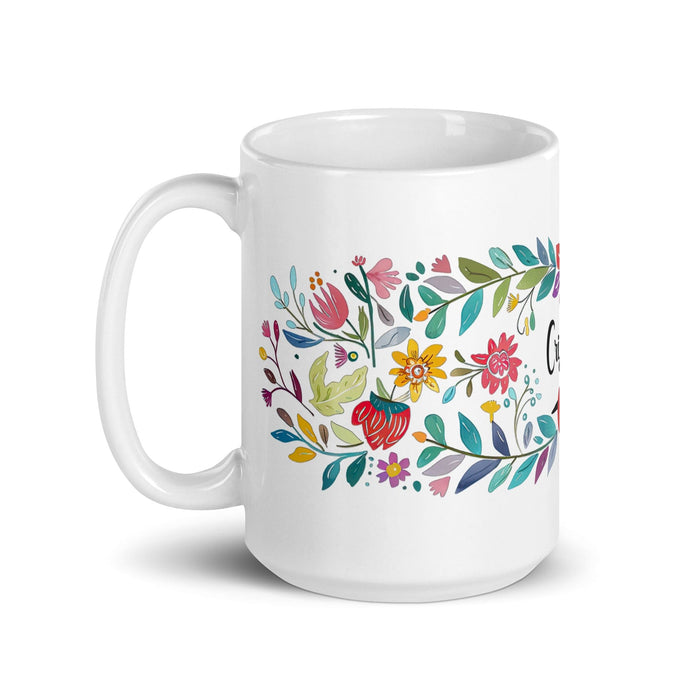 Cristóbal Exclusive Name Art Piece Home Office Work Coffee Mug Mexican Spanish Pride Gift Cup One-Of-A-Kind Calligraphy White Glossy Mug | C17 Mexicada