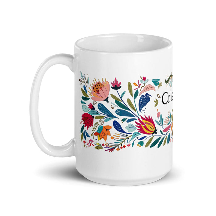 Cristóbal Exclusive Name Art Piece Home Office Work Coffee Mug Mexican Spanish Pride Gift Cup One-Of-A-Kind Calligraphy White Glossy Mug | C18 Mexicada