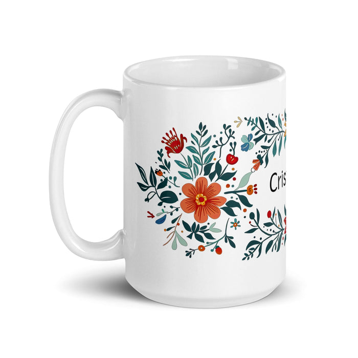 Cristóbal Exclusive Name Art Piece Home Office Work Coffee Mug Mexican Spanish Pride Gift Cup One-Of-A-Kind Calligraphy White Glossy Mug | C3 Mexicada