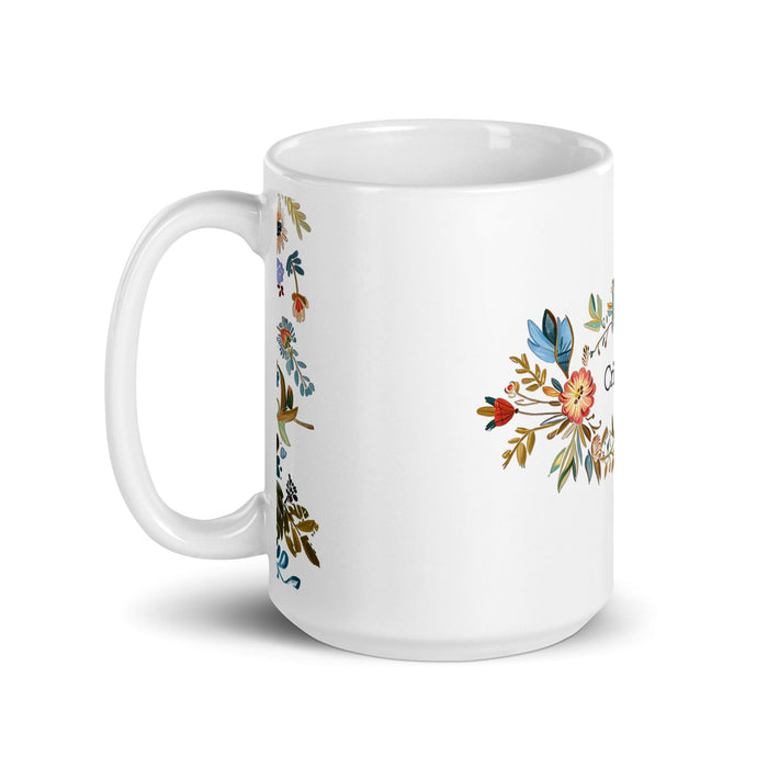 Cristóbal Exclusive Name Art Piece Home Office Work Coffee Mug Mexican Spanish Pride Gift Cup One-Of-A-Kind Calligraphy White Glossy Mug | C4 Mexicada