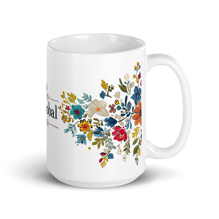 Cristóbal Exclusive Name Art Piece Home Office Work Coffee Mug Mexican Spanish Pride Gift Cup One-Of-A-Kind Calligraphy White Glossy Mug | C7 Mexicada 15 oz