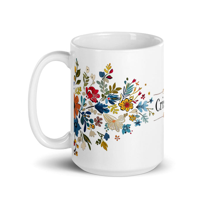 Cristóbal Exclusive Name Art Piece Home Office Work Coffee Mug Mexican Spanish Pride Gift Cup One-Of-A-Kind Calligraphy White Glossy Mug | C7 Mexicada