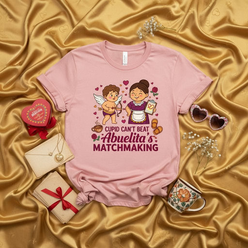 Cupid Can't Beat Abuelita's Matchmaking T-Shirt, Funny Valentine's Day Gift for Grandmother, Spanish Grandma Love Tee, Cute Abuela Shirt for Mother's Day, Día de San Valentín Top Mexicada