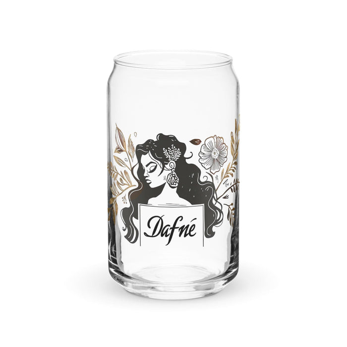 Dafne Exclusive Name Art Piece Can-Shaped Glass Home Office Work Mexican Spanish Pride Gift Cup One-Of-A-Kind Calligraphy Glass | D1 Mexicada 16 oz