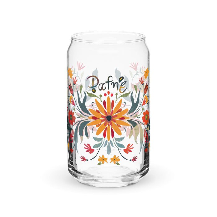 Dafne Exclusive Name Art Piece Can-Shaped Glass Home Office Work Mexican Spanish Pride Gift Cup One-Of-A-Kind Calligraphy Glass | D3 Mexicada 16 oz (No Lid No Straw)