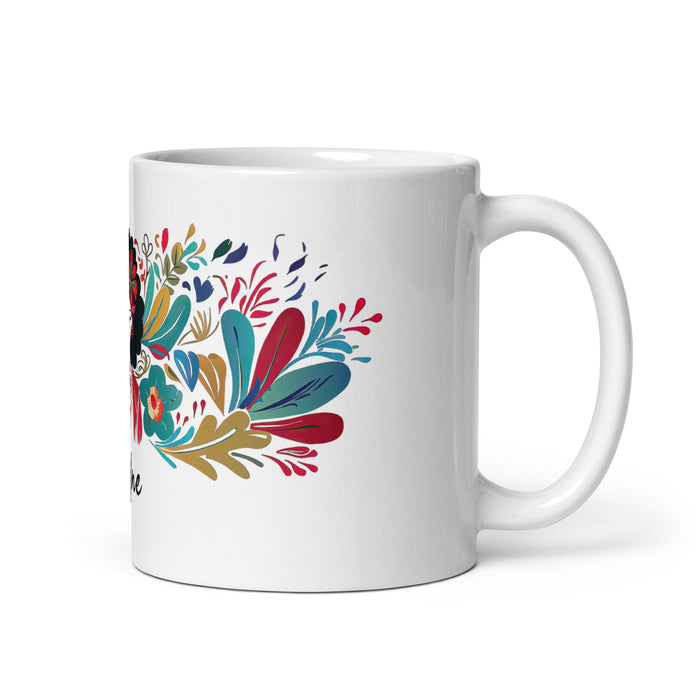 Dafne Exclusive Name Art Piece Home Office Work Coffee Mug Mexican Spanish Pride Gift Cup One-Of-A-Kind Calligraphy White Glossy Mug | D2 Mexicada 11 oz