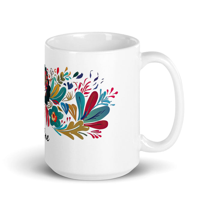 Dafne Exclusive Name Art Piece Home Office Work Coffee Mug Mexican Spanish Pride Gift Cup One-Of-A-Kind Calligraphy White Glossy Mug | D2 Mexicada 15 oz